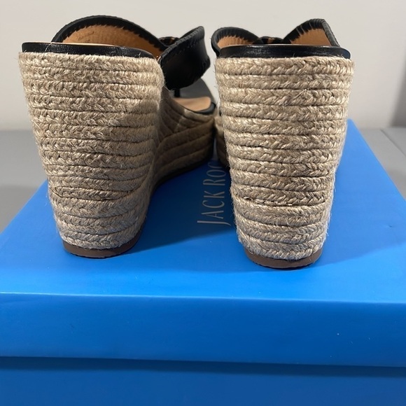 Jack Rogers Rowan Platform Espadrille Wedge. Black. Size 11. - Picture 3 of 11
